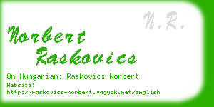 norbert raskovics business card